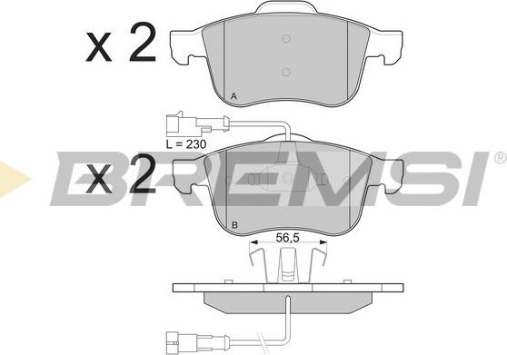 Bremsi BP3231 - Гальмівні колодки, дискові гальма autozip.com.ua