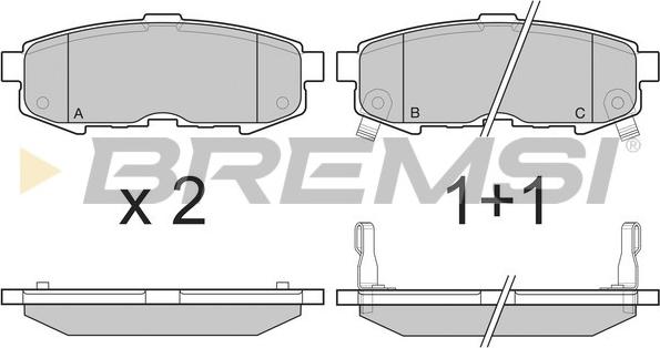 Bremsi BP3233 - Гальмівні колодки, дискові гальма autozip.com.ua