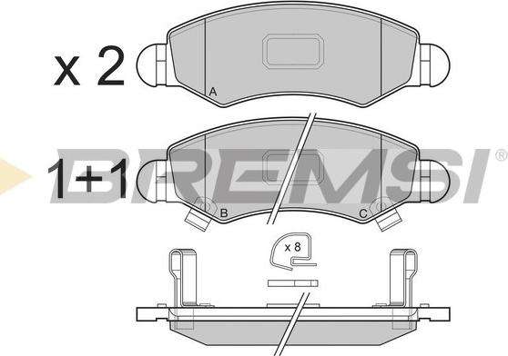 Bremsi BP3229 - Гальмівні колодки, дискові гальма autozip.com.ua