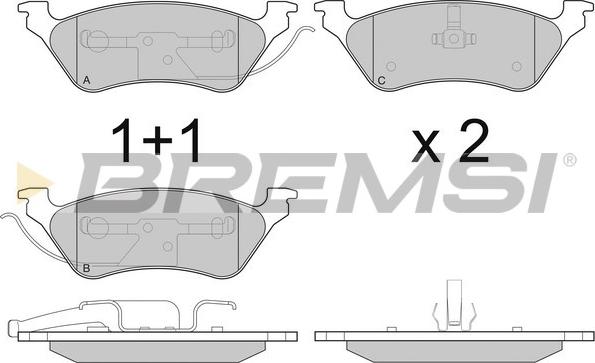 Bremsi BP3220 - Гальмівні колодки, дискові гальма autozip.com.ua