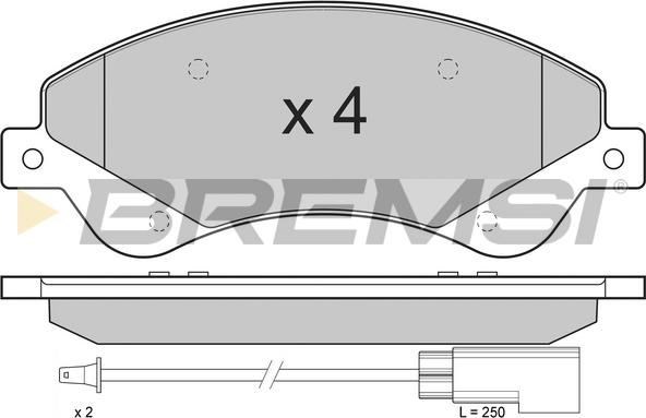 Bremsi BP3273 - Гальмівні колодки, дискові гальма autozip.com.ua