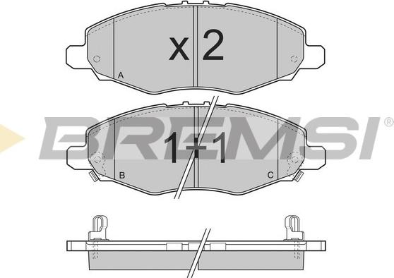 Bremsi BP3272 - Гальмівні колодки, дискові гальма autozip.com.ua