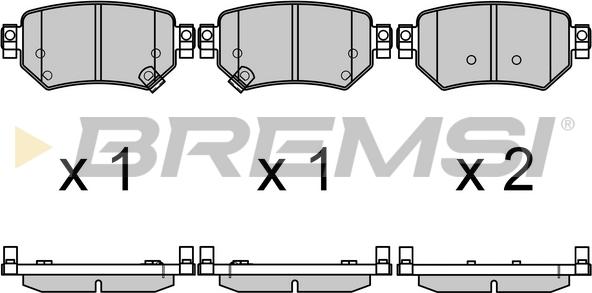 Bremsi BP3707 - Гальмівні колодки, дискові гальма autozip.com.ua