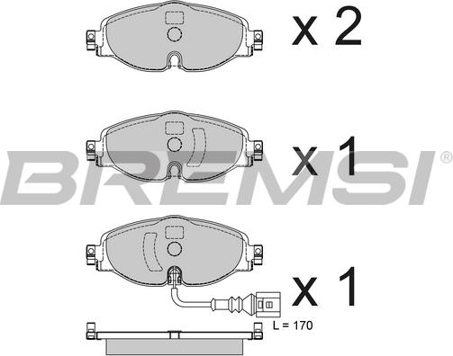 Bremsi BP3782 - Гальмівні колодки, дискові гальма autozip.com.ua
