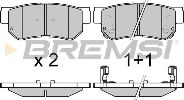 Bremsi BP2966 - Гальмівні колодки, дискові гальма autozip.com.ua