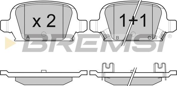 Bremsi BP2987 - Гальмівні колодки, дискові гальма autozip.com.ua