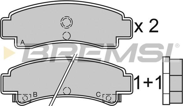 Bremsi BP2442 - Гальмівні колодки, дискові гальма autozip.com.ua