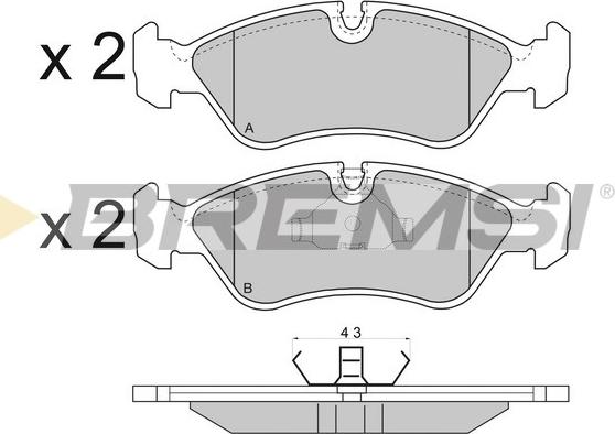 Bremsi BP2417 - Гальмівні колодки, дискові гальма autozip.com.ua