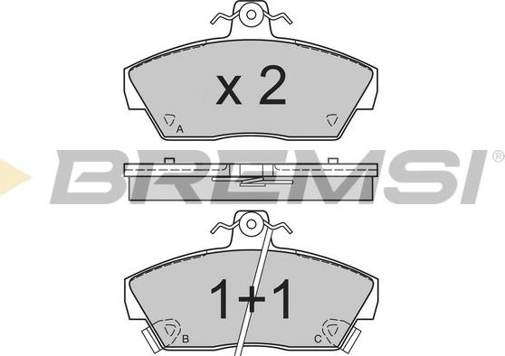 Bremsi BP2484 - Гальмівні колодки, дискові гальма autozip.com.ua