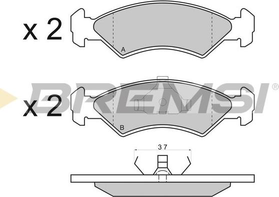 Bremsi BP2427 - Гальмівні колодки, дискові гальма autozip.com.ua