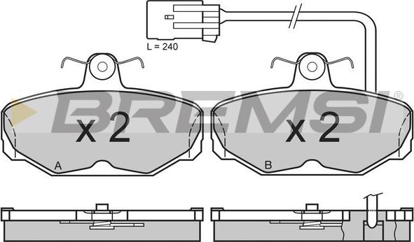 Bremsi BP2591 - Гальмівні колодки, дискові гальма autozip.com.ua