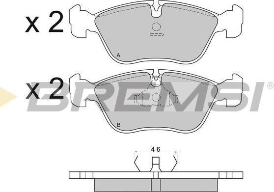 Bremsi BP2559 - Гальмівні колодки, дискові гальма autozip.com.ua