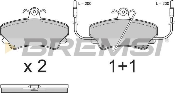 Bremsi BP2557 - Гальмівні колодки, дискові гальма autozip.com.ua