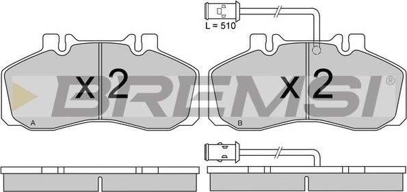 Bremsi BP2568 - Гальмівні колодки, дискові гальма autozip.com.ua