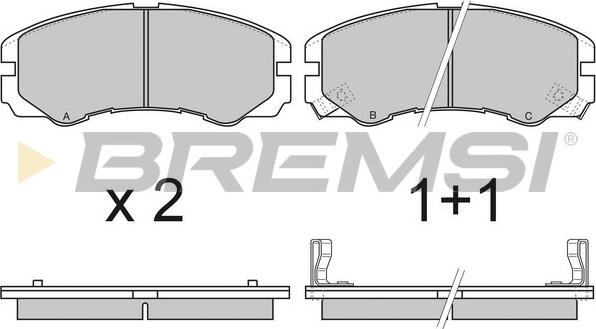Bremsi BP2580 - Гальмівні колодки, дискові гальма autozip.com.ua