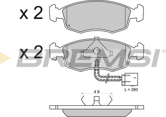 Bremsi BP2583 - Гальмівні колодки, дискові гальма autozip.com.ua