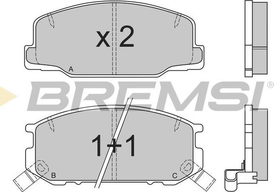 Bremsi BP2537 - Гальмівні колодки, дискові гальма autozip.com.ua