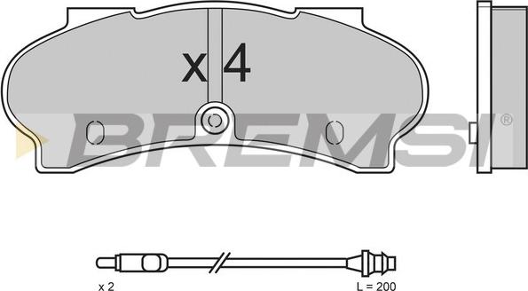 Bremsi BP2524 - Гальмівні колодки, дискові гальма autozip.com.ua