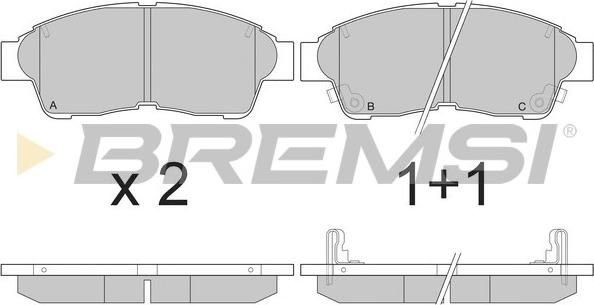Bremsi BP2526 - Гальмівні колодки, дискові гальма autozip.com.ua