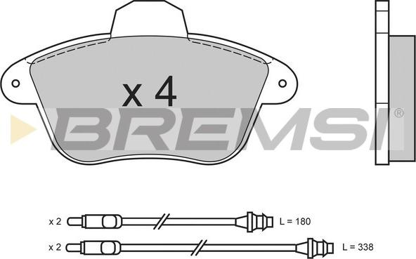 Bremsi BP2522 - Гальмівні колодки, дискові гальма autozip.com.ua