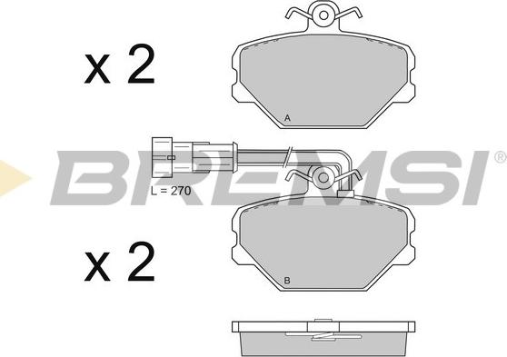 Bremsi BP2693 - Гальмівні колодки, дискові гальма autozip.com.ua