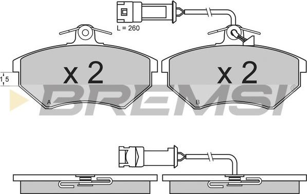 Bremsi BP2643 - Гальмівні колодки, дискові гальма autozip.com.ua