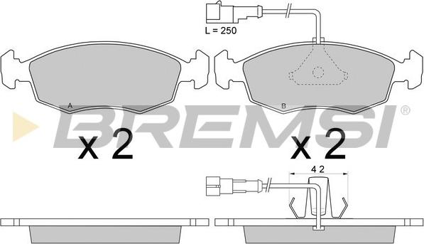 Bremsi BP2669 - Гальмівні колодки, дискові гальма autozip.com.ua
