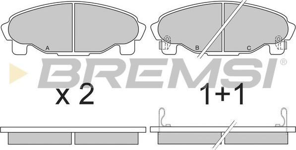Bremsi BP2601 - Гальмівні колодки, дискові гальма autozip.com.ua