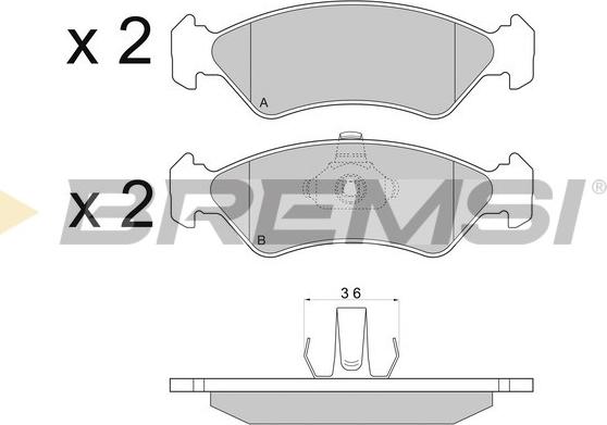 Bremsi BP2671 - Гальмівні колодки, дискові гальма autozip.com.ua