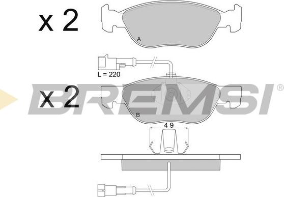 Bremsi BP2677 - Гальмівні колодки, дискові гальма autozip.com.ua