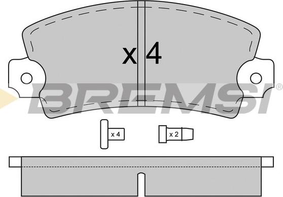 Bremsi BP2026 - Гальмівні колодки, дискові гальма autozip.com.ua