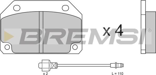 Bremsi BP2154 - Гальмівні колодки, дискові гальма autozip.com.ua