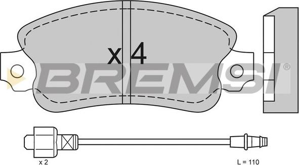 Bremsi BP2127 - Гальмівні колодки, дискові гальма autozip.com.ua