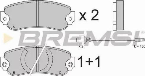 Bremsi BP2175 - Гальмівні колодки, дискові гальма autozip.com.ua