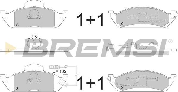 Bremsi BP2897 - Гальмівні колодки, дискові гальма autozip.com.ua