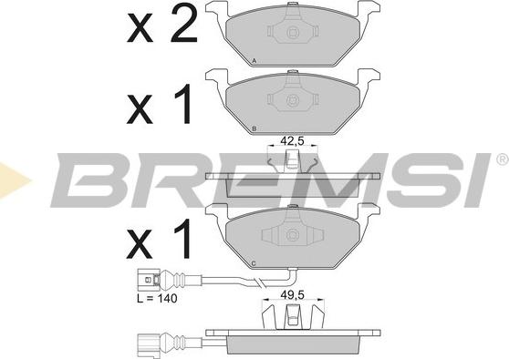 Bremsi BP2848 - Гальмівні колодки, дискові гальма autozip.com.ua