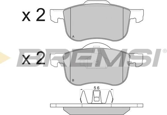 Bremsi BP2842 - Гальмівні колодки, дискові гальма autozip.com.ua