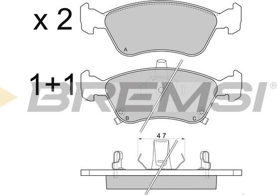 Bremsi BP2814 - Гальмівні колодки, дискові гальма autozip.com.ua