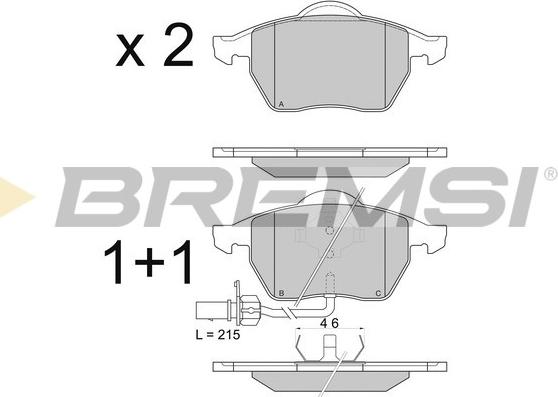 Bremsi BP2816 - Гальмівні колодки, дискові гальма autozip.com.ua