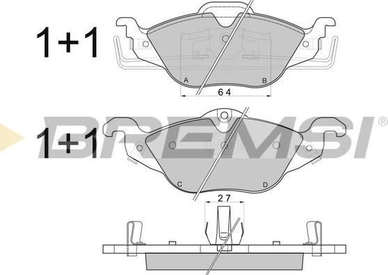 Bremsi BP2810 - Гальмівні колодки, дискові гальма autozip.com.ua