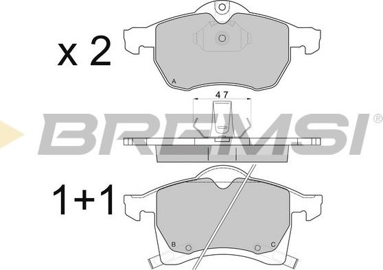 Bremsi BP2811 - Гальмівні колодки, дискові гальма autozip.com.ua