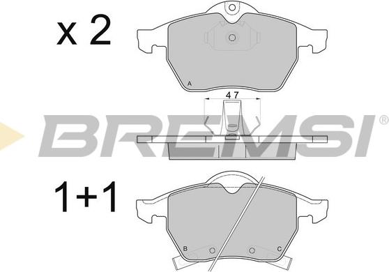 Bremsi BP2813 - Гальмівні колодки, дискові гальма autozip.com.ua