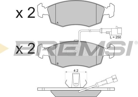 Bremsi BP2817 - Гальмівні колодки, дискові гальма autozip.com.ua