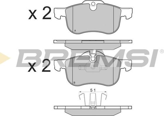 Bremsi BP2878 - Гальмівні колодки, дискові гальма autozip.com.ua