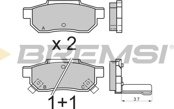 Bremsi BP2396 - Гальмівні колодки, дискові гальма autozip.com.ua