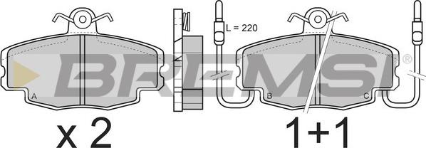 Bremsi BP2360 - Гальмівні колодки, дискові гальма autozip.com.ua