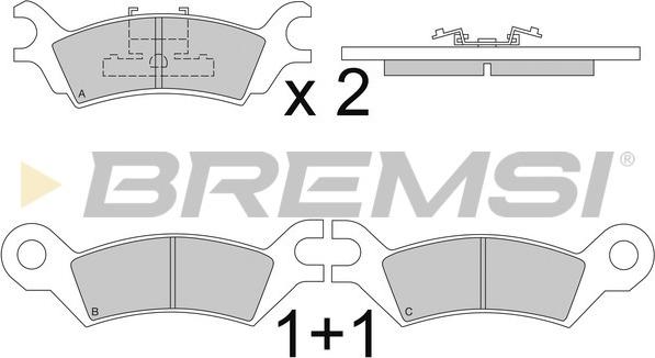 Bremsi BP2251 - Гальмівні колодки, дискові гальма autozip.com.ua