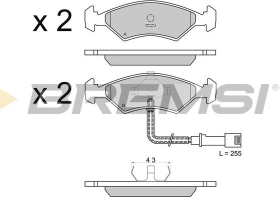 Bremsi BP2266 - Гальмівні колодки, дискові гальма autozip.com.ua