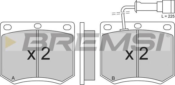 Bremsi BP2205 - Гальмівні колодки, дискові гальма autozip.com.ua