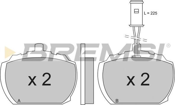 Bremsi BP2207 - Гальмівні колодки, дискові гальма autozip.com.ua